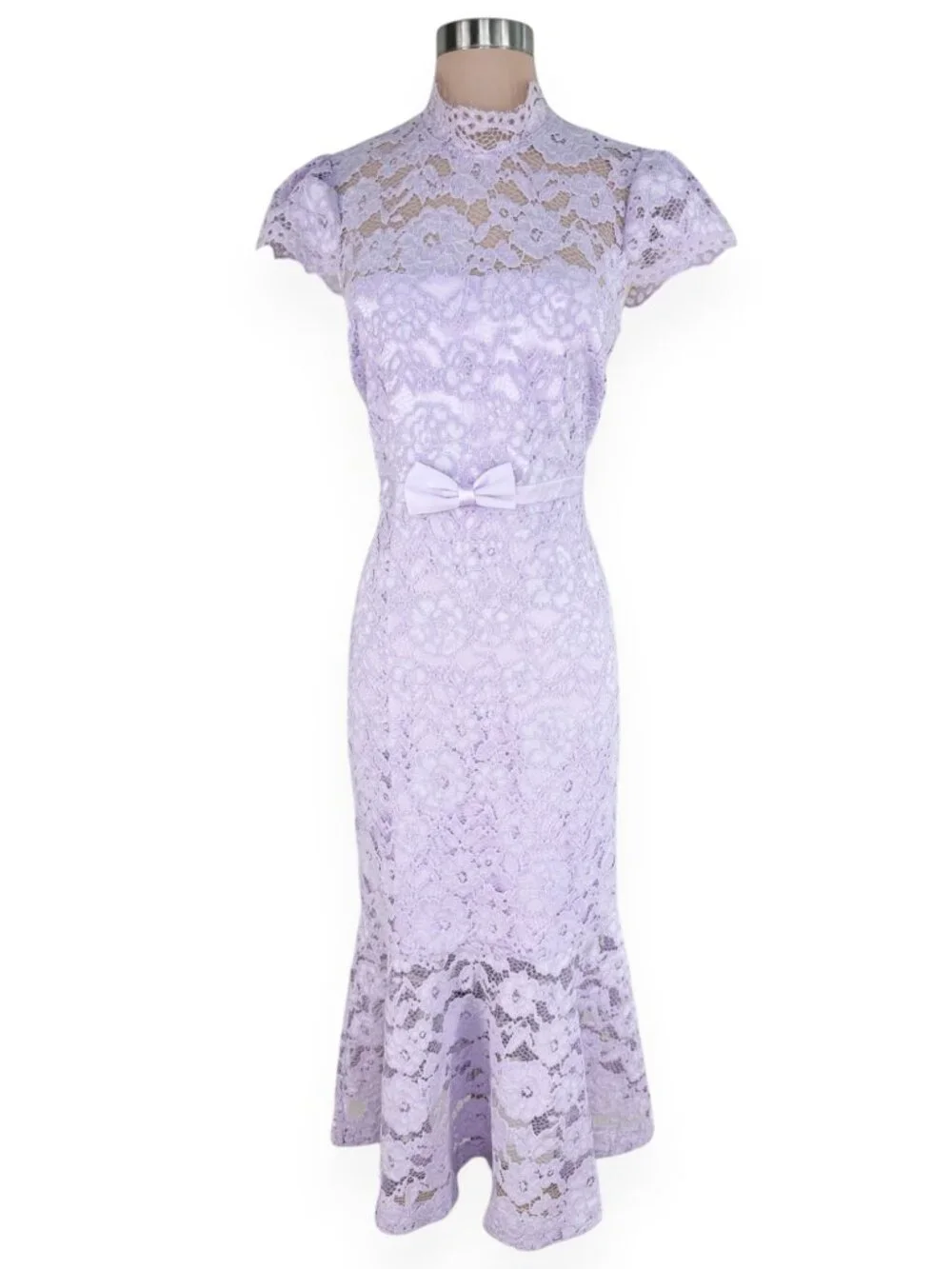 Likely Candella Lavender Pastel Purple Lace Fitted Midi Dress NWT New 10 - Picture 4 of 8